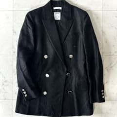 美品 マディソンブルー W6B リネンブレザー ダブルブレスト 01 ブラック 美品 マディソンブルー W6B リネンブレザー ダブルブレスト 01