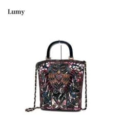 美品】Lumy はしもと ルミー/皇室御用達/ビーズ刺繍/ハンドバッグ