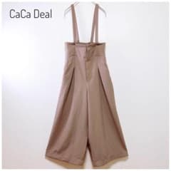 ココディール サスペンダー付ハイウエストワイドパンツ バックレースアップ M