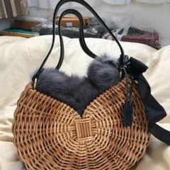 カシェリエ　ファー付きかごバッグのサムネイル