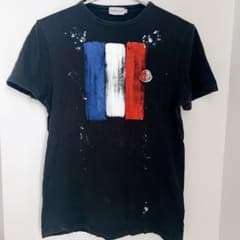 モンクレール トリコロール クルーネック 半袖 Tシャツ S 黒 綿