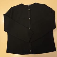 Theory ブラック クルーネック カーディガン Sのサムネイル