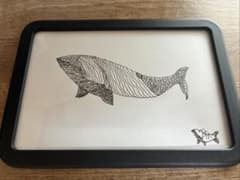 『鯨』ペン画 アートフレーム付きのサムネイル