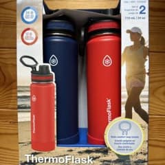 ThermoFlask 水筒 710ml 2本セット 赤と青　サーモフラスクのサムネイル