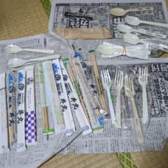 使い捨てカトラリーセット スプーン フォーク 割り箸 まとめ売りのサムネイル