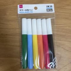 DAISO カラー水性ペン 太軸 6色セットのサムネイル