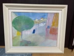 【原画】溝田コトエ「シシリー」1972年 サイン　額装 風景画 原画】溝田コトエ「シシリー」1972年 サイン 額装 風景画 - メルカリ