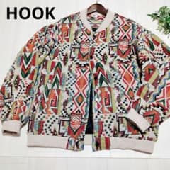 HOOK ブルゾンジャケット ネイティブ 民族オルテガ オーバーサイズM~LL 
