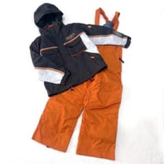 DESCENTE】スキーウエア 上下 セットアップ スノボ オレンジ 男の子