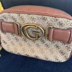 GUESS ゲス ショルダーバッグ モノグラム ブラウン Y2K ロゴ - メルカリ
