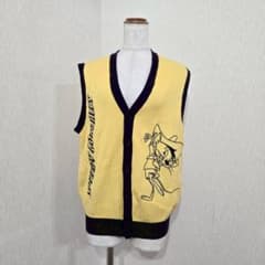 カステルバジャック ルーニーチュンズ ゴルフニットベスト イタリア製 イエロー カステルバジャック ルーニーチュンズ ゴルフニットベスト イタリア製