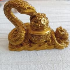 뱀 蛙 縁起物 입상 금운 풍수 오브제