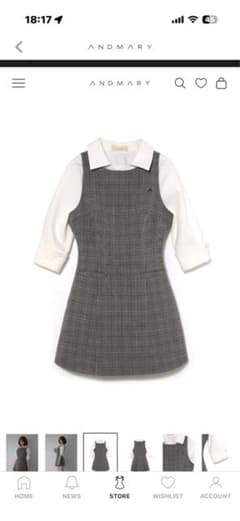 andmary Evie check blouse mini dress - メルカリ
