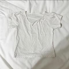 UNE MANSION ドットパターン リボンTシャツ 半袖 韓国のサムネイル