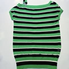 HYSTERIC GLAMOURボーダー 半袖 ニット オフショルダー　トップスのサムネイル