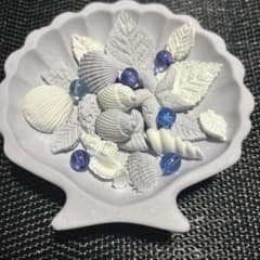 アロマストーン シェル型 ハンドメイド お好きなアロマで癒し空間♪ 11×12㎝のサムネイル