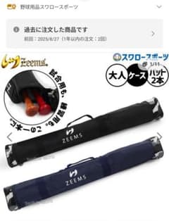値下げ中！【ZEEMS】ナイロン製バットケース 2本用ブラックのサムネイル