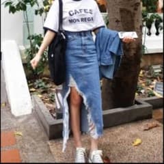 ヘムクラッシュ加工 デニムスカートのサムネイル