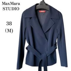 【極美品】MaxMara STUDIO トリアセテート ジャケット 38 M 紺