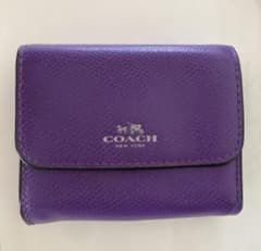 パープルコーチ 2個セット コーチ COACH 二つ折り財布 紫 パープル - メルカリ