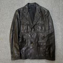 名作 GUCCI トムフォード期 レザージャケット テーラード ブラック46