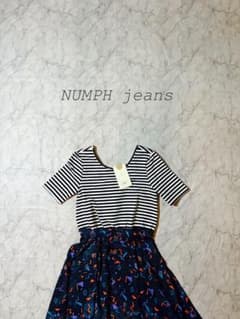 [신품] NUMPH 님프 국경 × 총 무늬 원피스