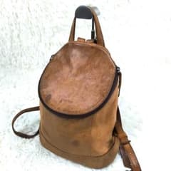 genten　ゲンテン　ゴートレザー　リュック　ヌメ革　キャメル　山羊革 ✨美品✨ ゲンテン ゴートレザー 本革 リュックサック 山羊革 キャメル