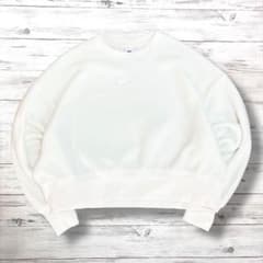 美品 ナイキ NIKE スウェット 短丈 刺繍 アイボリー S 1869