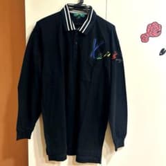 美品】KENZO GOLF 長袖ポロシャツ カラフル刺繍ロゴ ブラック L - メルカリ