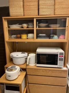 【11aya14様 専用】木製カップボード・幅１２０ｃｍ・オーク材のサムネイル
