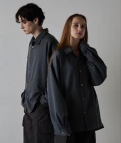 [CLEL] バルーン袖ルーズレギュラーカラーシャツ XS グレイッシュブルーのサムネイル