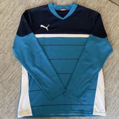 PUMA 青 長袖 サッカーシャツ Lのサムネイル