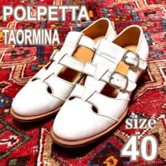 POLPETTA ポルペッタ TAORMINA グルカサンダル ホワイト 40 POLPETTA ポルペッタ TAORMINA グルカサンダル ホワイト 40 - メルカリ