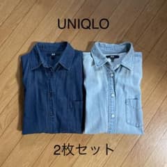 本日限定３００円値下げ！ユニクロ UNIQLO デニムシャツ ２枚セットのサムネイル