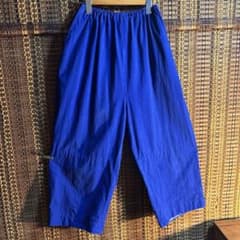 日本製 ゴーシュ パラフィンウェザー ワイドパンツ 藍と青の中間 綺麗なBLUEのサムネイル