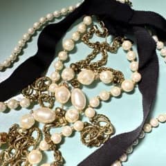 パールリボン付きネックレス3本のサムネイル
