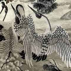 アンティーク名古屋帯 鶴の織り出し しつけ糸付 全通柄 正絹 大正