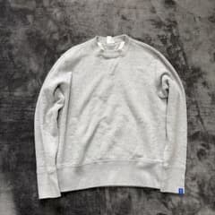LOOPWHEELER LW01 丸胴吊り編みクルースウェット グレーメランジS