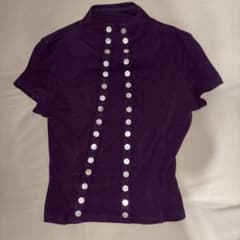 y2k ハイネック 半袖 Tシャツ パープル 紫のサムネイル