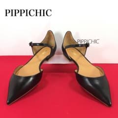 極美品☆ピッピシック　ブラック　レザー　アンクルストラップ　セパレート　㊸のサムネイル