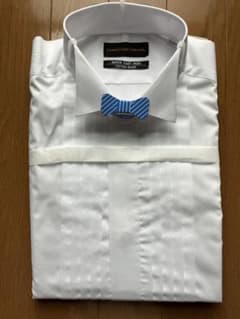 再々値下げ！結婚式【新郎】ウィングカラーシャツ (タキシード用)M　洋服の青山のサムネイル