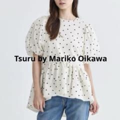 Tsuru by Mariko Oikawa パフスリーブペプラムトップス 完売品⭐︎Tsuru by Mariko Oikawaパフスリーブペプラムトップス