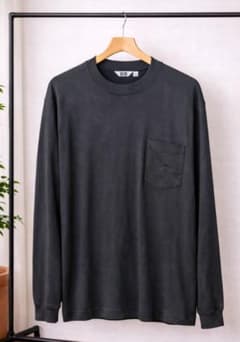 UNIQLO U エアリズム 長袖Tシャツ ブラック Lサイズ ポケット付きのサムネイル