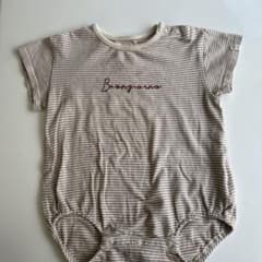 ストライプ柄 Buongiorno刺繍ロンパースのサムネイル