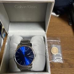 Calvin Klein 青文字盤 ステンレス時計 CKのサムネイル