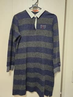 BEAMS GOLF レディースウール　ラガーワンピース 紺×グレー　Lのサムネイル