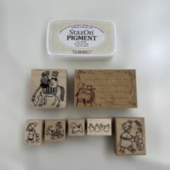 スタンプセット& StazOn PIGMENT まとめ売りくりむげん　クリムゲンのサムネイル