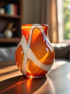 新品未使用　吹きガラス　北欧　オレンジ　ベイス　花瓶　オブジェ　花入 インテリア 新品未使用 吹きガラス 北欧 オレンジ ベイス 花瓶 オブジェ 花入
