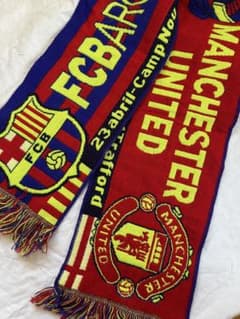 FCバルセロナ & マンチェスター・ユナイテッド マフラー　現地限定のサムネイル