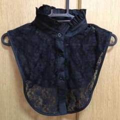 【新品未使用】付け襟　レース　黒のサムネイル